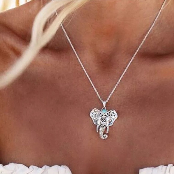 Jewelry - Boho Turquoise Elephant Necklace
